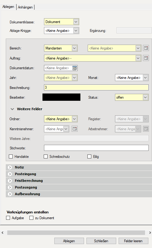 Ablagemaske Dokumentenkorb