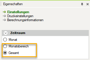 Ansicht des Zeitraums einstellen