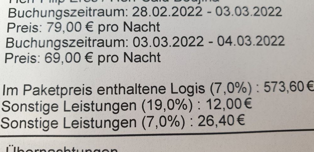 Beispiel 2  19% + 7% Sonstige Leistungen