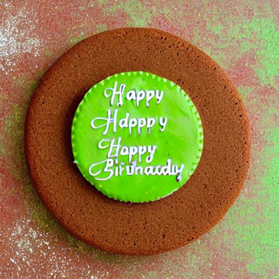 gingerbread round on a lime-green background, happy birthday.png