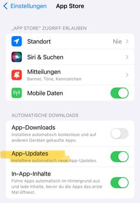 Einstellung am iPhone