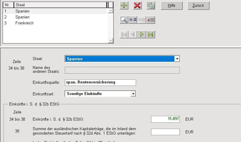 Anlage AUS, Zeilen 34-38