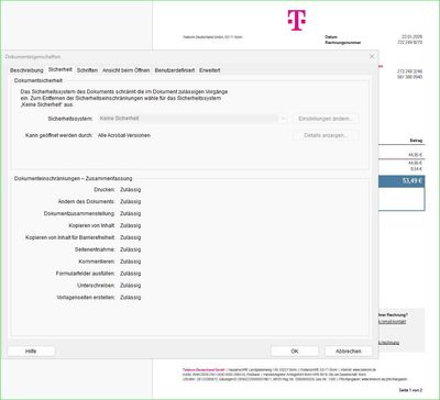 Telekom Rechnung wird im Belege buchen angezeigt.JPG
